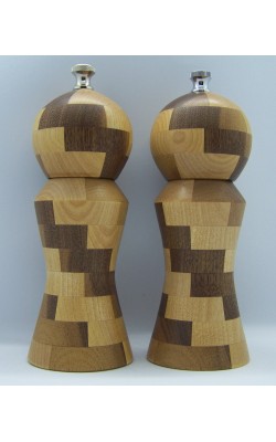 Peppermill and saltmill mosaique maple and walnut